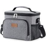 Lifewit Reusable Insulated Lunch Bag Cooler Meal Prep for Men & Women Work Picnic or Travel Grey