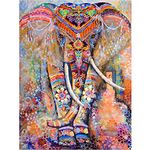 HASTHIP® Colorful Elephants DIY 5D Diamond Painting Full Kits, Full Drill Diamond Painting Kits Crystal Embroidery Pictures Cross Stitch Art Craft for Home Decor (50 x 40 cm)