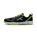 Hundred Court Shield Non-Marking Badminton Shoes | Enhanced Court Control Outsole for Precision | X-Cushion | Ideal for Indoor, Synthetic & Wooden Surfaces(Black/Lime/White ;8 UK)