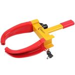 Robustt Wheel Lock | Red & Yellow | Anti-Theft Painted Tyre Lock with 3 Keys | Pack of 1 | Cold Rolled MS Steel Adjustable Heavy Duty | Wheel Lock for Car