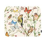 EKOBLA Mousepad Robins Mouse Pad Vintage Style Retro Design Birds Butterflies Colorful Spring Flowers Gaming Mouse Pad Non-Slip Rubber Base Thick Mousepad for Laptop Computer PC 9.5x7.9 Inch