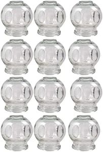 Juego de 12 vasos de ventosa, diámetro de 7 cm, altura de 8 cm, diámetro interior de aprox. 4,3 cm, ventosas de cristal (ventosas de fuego) masaje al vacío – Glass Cupping Банки медицинские