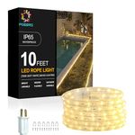 FOEERS LED Rope Lights,10FT Tube Lights with Plug in,Rope Lights Indoor for Bedroom Kitchen Deck Christmas Decoration(Warm White,2800K-3000K)