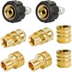 Hourleey Pressure Washer Adapter Set, Quick Disconnect Kit, M22 Metric Male Thread Quick Connector, M22 Swivel to 3/8'' Quick Connect, 3/4" to Quick Release, 8 Pack