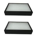 Riker Glass Top Display Cases for Collectables, Arrowheads, Medals & More (2 Pack 12 x 8 x 2)