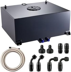 EVIL ENERGY 20 Gallon Fuel Cell Tank Aluminum with Level Sender 6AN 12FT CPE Fuel Line Kit Black