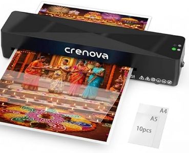 Crenova Laminator Machine with Laminating Sheets 10pcs, A4 Laminating Machine Hot & Cold with Fast Warm Technology, Thermal Laminator 9 Inch for Home Office School Business, Black