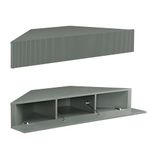 24/7 Shop at Home French 47 inch Modern Floating TV Console Table with 3D Wavy Panel Door, Wood Entertainment Center with Storage Space, Wall Corner Shelf for Living Room, Bedroom, Office, Sage Green