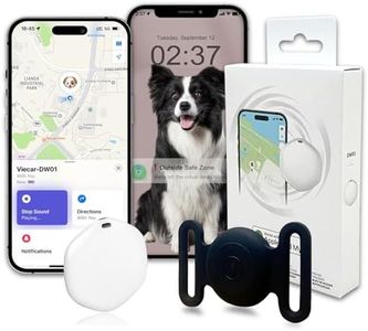 GPS Tracker for Dogs, Mini GPS Cat Tracker, IPX8 Waterproof GPS Tracker for Cats with Holder, No Monthly Fee, Work with Apple Find My(iOS Only), Smart Trackers for Dogs Finder Trackers Pets(Black)