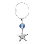 ILLUMEA Casted Charm StarFish Key Chain | Silver Keychain Holder | Handmade Lucky Charm with Glass Bead, Vintage Keyring for Women, Men, Ideal for Keys, Bags, Backpacks, Cars, Girl, Purse, Wallet