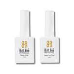 Base Coat, Tempered & Matte Top Coat Shine Clear Effect Soak Off Nail Lamp Long Lasting Gel Polish Gel Base & Tempered & Matte Top Coat (Pack of 3) (Matte Gel Top Coat and Base Coat Matte)