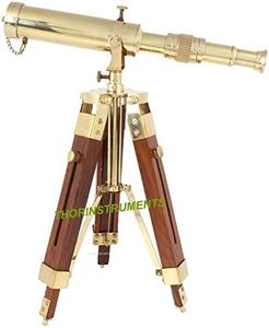 THORINSTRUMENTS (with device) Vintage Brass Nautical Telescope on Tripod Stand Desktop Telescope Outdoor Adventures