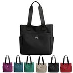 TIAASTAP Tote Bags for Women Nylon Shoulder Bag Large Capacity Waterproof Crossbody Handbag for School Shopping Travel Work Daily Use (Black)