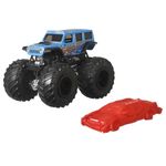 Hot Wheels Monster Trucks, 1:64 Scale Die-Cast Toy Truck and 1 Crushable Car, Giant Wheels and Stylized Deco, FYJ44