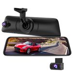 AUTO-VOX V5PRO OEM Mirror Dash cam 1080P Rear View Mirror Camera with Night Vision, Full Laminated Touch Screen with Front and Rear Cam, Reversing Camera, Parking Mode, GPS Tracking, Hardwire Kit