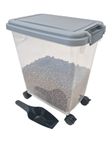 HH Home Hut 20L Clear Pet Food Container on Wheels Dog Cat Animal Storage Bin 10KG Dry Feed Including Air Tight Seal and Food Scoop