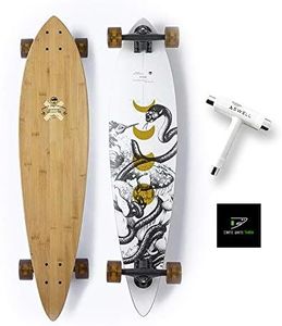 Arbor Collective Bamboo Collection Skateboard Bundled with Swell Skate Tool + Crate White Shark Sticker (Fish Bamboo)