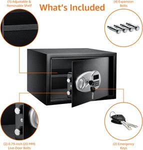 Amazon Basics Steel Security Safe with Digital Keypad, 34L – Black