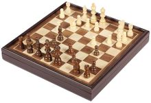 Legacy Deluxe Chess & Checkers Set, Classic Two Player Game Includes Folding Board with Solid Wood Playing Pieces, for Kids and Adults Ages 8 and up