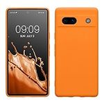 kwmobile Case Compatible with Google Pixel 7a Case - Protective Slim TPU Phone Cover - Soft Matte Finish - Fruity Orange