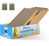 Petslucent Cat Scratching Board - 4PCS Cat Scratcher with Box, Large Size Cat Scratching Pad Easy for Cats to Scratch, Corrugated Cardboard Cat Scratchers Lounge for Indoor Kitty to Rest and Play