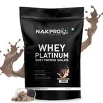 NAKPRO Platinum Whey Protein Isolate 1kg Cookies & Cream | 28g Protein, 6.4g BCAA | Trustified Certified 100% Authentic Supplement Powder & No Adulteration | Low Carbs, Fast Absorbing Whey Protein Powder