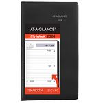 AT-A-GLANCE 2024 Weekly Pocket Planner, DayMinder, Open Scheduling, 3-1/2" x 6", Pocket Size, Black (SK480024)