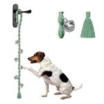 Dog Bell for Door Potty Training, Dog Doorbell for Puppies to Go Outside, Adjustable Dog Training Bell, Door Bells for Dogs. Twisted Style, LightGreen 2 Pack