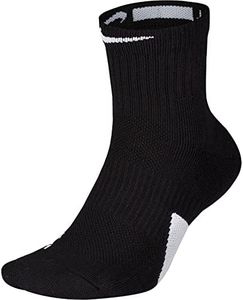 NIKE Elite Basketball Mid Socks (Black/White, Medium)