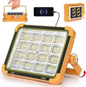 Led Portable Solar Work Light, 100W 10000 LM Rechargeable Emergency Worklight with 4 Light Modes Flood Light for Power Failure, Car Repair, Camping, Construction Job Site