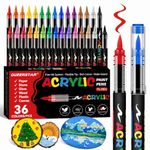 Wafeeq Acrylic Paint Markers Set – Dual Tip Waterproof Paint Pens for Rock, Wood, Glass, Fabric & DIY Art Crafts