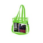 Lify Women's Less Clear Stadium Approved Tote Bag with Adjustable Strap - Vinyl Lightweight Waterproof Transparent Bag for Work, Sports Games and Concerts (Green, 12 x 12 x 6 inch)