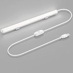 OPPLE Polycarbonate Led Under Cabinet Light, 1Ft Usb Plug In Led Batten Light With 5Ft Cable & Switch Controller, 5-Watt, Natural Light- 4000K (Yellowish)