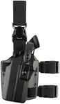 Safariland 7305RDS ALS/SLS, Thigh Rig - Tactical Holster with Quick-Release Leg Strap, Fits: Glock 19 Gen5 (4.5") w/ITI M3 Light, TLR-1, TLR-1HL, SF X200, X300, X300U - Black - STX Plain, Right Hand