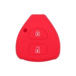 BROVACS Silicone Cover Protector Case Holder Skin Jacket Compatible with TOYOTA 2 Button Remote Key Fob CV9406 Red