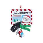 Kurt Adler J8826 New Driver Santa License Red and White 3.5 x 2.5 Inch Resin Hanging Christmas Decoration Ornament