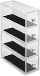 InterDesign Clarity Jewellery Vanity Storage Tower, Plastic Jewellery Organiser with 4 Drawers, Clear