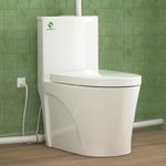 SUPERFLO Upflush Toilet System for Basement, Macerating Toilet with Comfort Elongated Toilet Bowl & 600W Macerator Pump Up to 26 Feet, Efficient & Powerful Flush System
