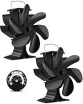 HIDALIFE 2 Pack Wood Stove Fan Heat Powered Fan