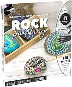 Spicebox Rock Painting Kit for Adults and Teens, DIY Arts and Crafts Creative Activities, Make Your Own Painted Rocks, Multi Colors, (13459)