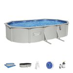 Bestway Above Ground Portable Hydrium 20ft Length, 12ft Width, 4ft Height Oval Swimming Pool Set (56369)