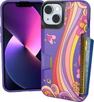 Smartish® iPhone 14 Wallet Case - Wallet Slayer Vol. 1 [Slim + Protective] Credit Card Holder - Drop Tested Hidden Card Slot Cover Compatible with Apple iPhone 14 - Groovy, Baby