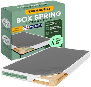 Greaton, Unassembled Twin XL Bed Inch Wood Box Spring Only – Amish Made in USA – Quiet Noise-Free Replacement Mattress Packed Flat, Easy Assembly (White), 4.5" Foundation