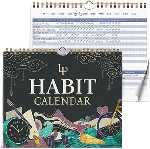 Legend Habit Calendar to Track Daily Habits – Motivational Tracker for Tracking Atomic Habits – 2 Years, Undated, 10x8” (Black)