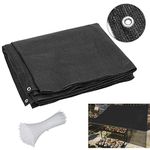 The Fellie Balcony Privacy Protective Screens, Shade Fence Net Garden Fence Netting Privacy UV Resistant Fabric Mesh with Grommets, Black-2x15m