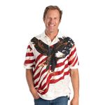 American Summer Flag Patriotic Eagle Shirt - - Large