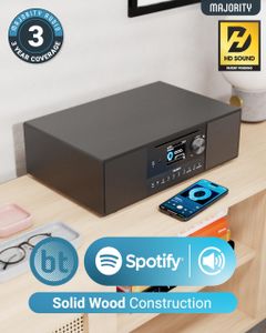 MAJORITY Quadriga Internet Radio – Black WiFi Stereo Speaker