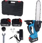 ARTNERY 48V 10 inch Cordless chainsaw Machine With Portable Battery Operated Machine hand use for Pruning Tree Branch Wood Cutting With 2 Li-ion Rechargeable Batteries and charger