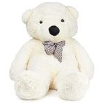 THE TWIDDLERS - Giant Teddy Bear, 120cm / 47" - White Huge Plush Stuffed Toy for Christmas, Anniversary and Birthday, for Her or Him, Cuddly Present for Girlfriend and Boyfriend