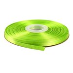 ITIsparkle 1/4" Inch Double Faced Satin Ribbon 50 Yards-Roll Set For Gift Wrapping Scrap Books Party Favor Hair Braids Baby Shower Decoration Floral Arrangement Craft Supplies, Apple Green Ribbon